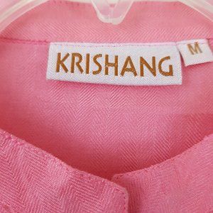 Krishang Tunic Top , Peach, 3/4 Sleeves, Gold trim